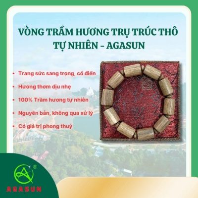 Vòng Trầm Hương Trúc Thô Tự Nhiên - Agasun
